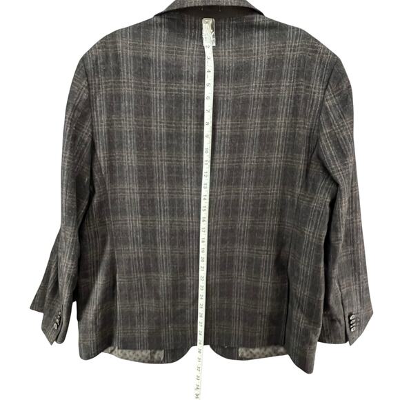 Joseph Abboud Sport Coat 48R Brown Wool Hamilton Plaid Lanificio Blazer Jacket - Picture 9 of 16